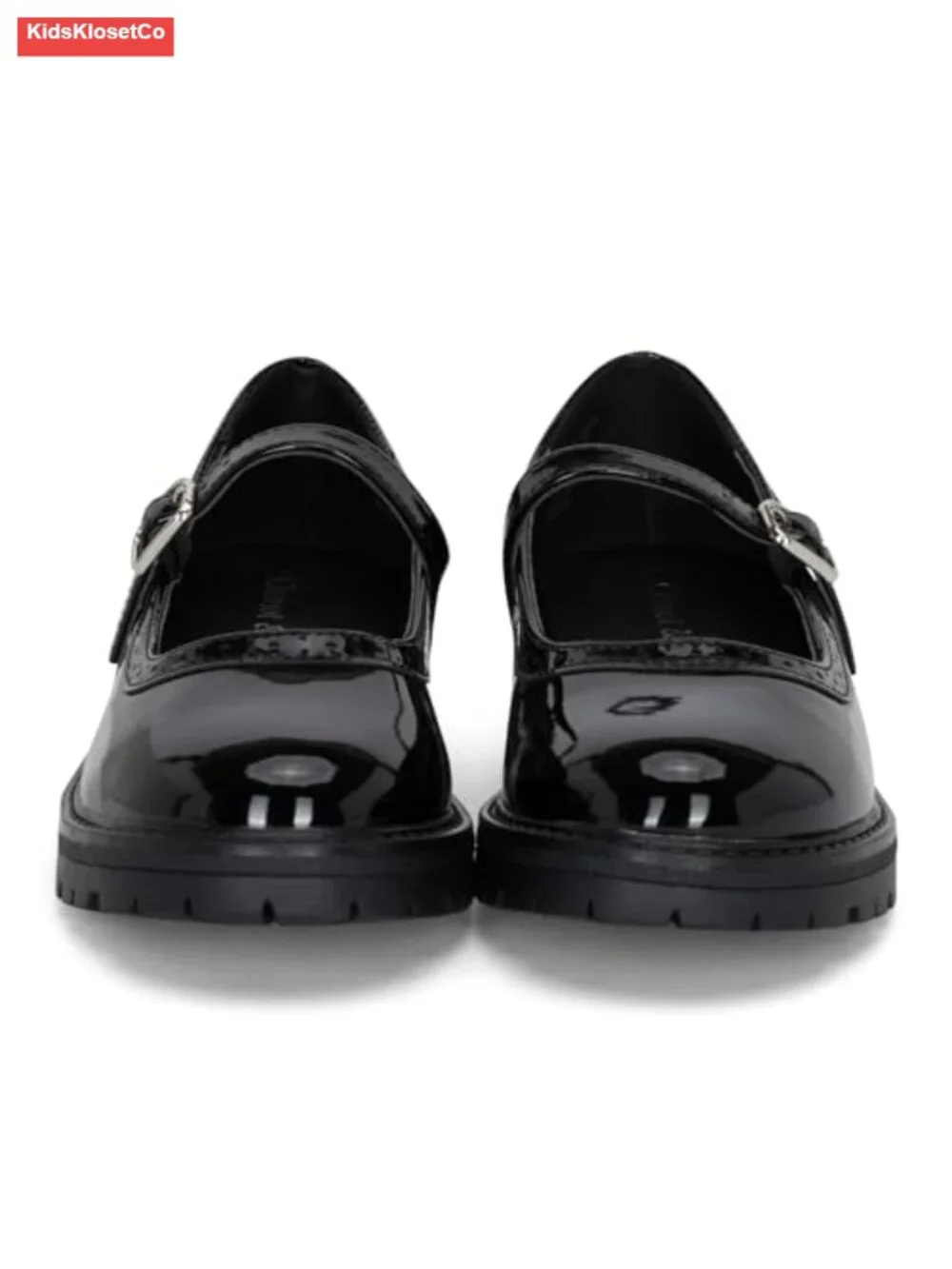 Girls Mary Jane Heeled Loafers Adjustable Buckle Closed Toe Vegan Shoes